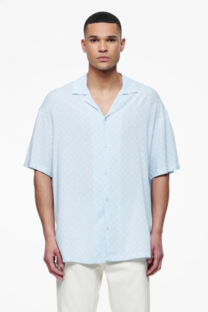 Piane Monogram Summer Shirt Riviera Blue