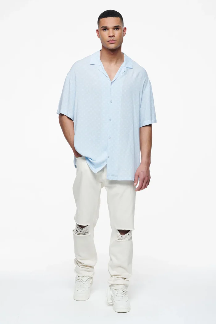 Piane Monogram Summer Shirt Riviera Blue