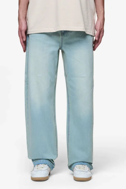 Barrow Wide Baggy Jeans Sand Washed Blue