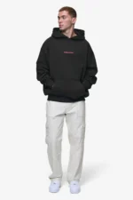 Colne Logo Oversized Hoodie Washed Black Virtual Pink