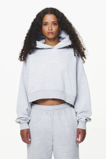 Chancery Oversized Cropped Hoodie Grey Melange