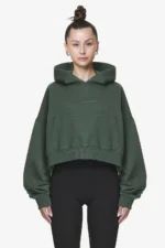 Salita Oversized Cropped Hoodie Washed Sage Green Gum