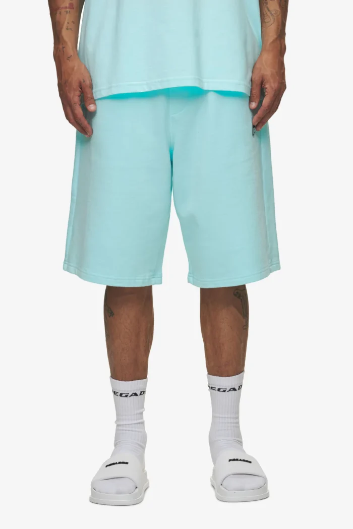 Leono Overknee Heavy Sweat Shorts Washed Sky Blue Gum