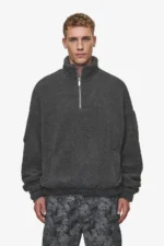 Munoz Teddy Half Zip Sweater Anthracite