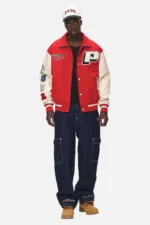 Oris Varsity Jacket Red Cream