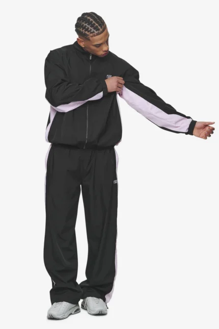 Stow Boxy Track Jacket Black Bubblegum