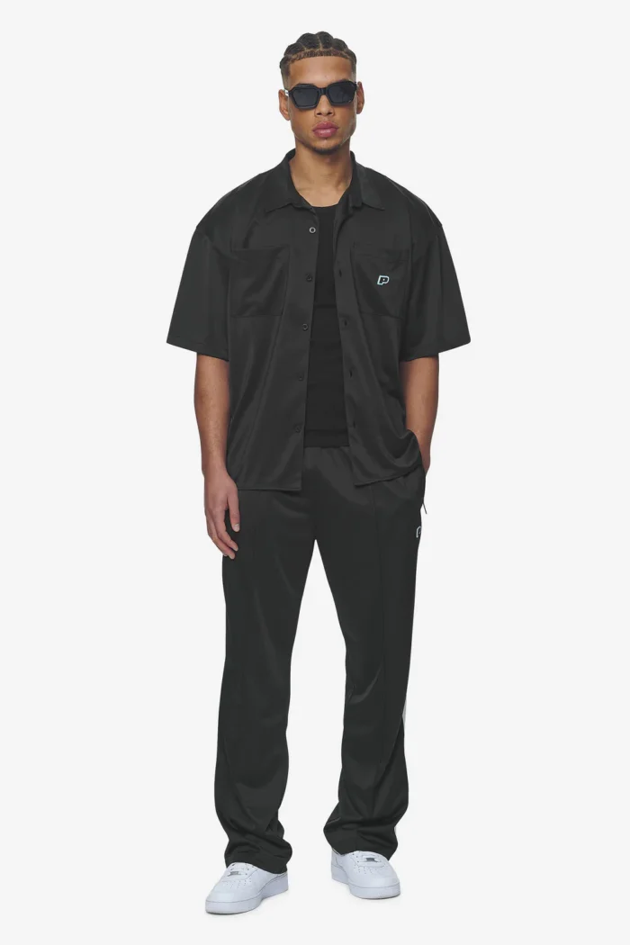 Zeno Boxy Shirt Black Baby Blue