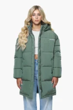 Downing Crushed Oversized Puffer Coat Garden Green