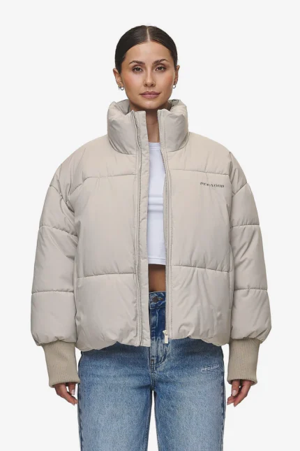 Jara Oversized Boxy Puffer Jacket Beige