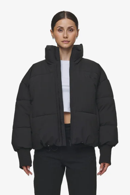 Jara Oversized Boxy Puffer Jacket Black